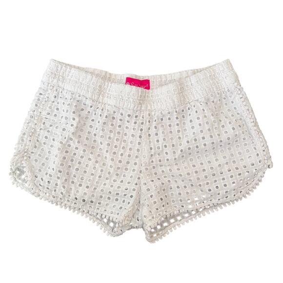 Women's Lilly Pulitzer for Target White Eyelet Lined Stretchy Shorts - Small - Picture 1 of 7